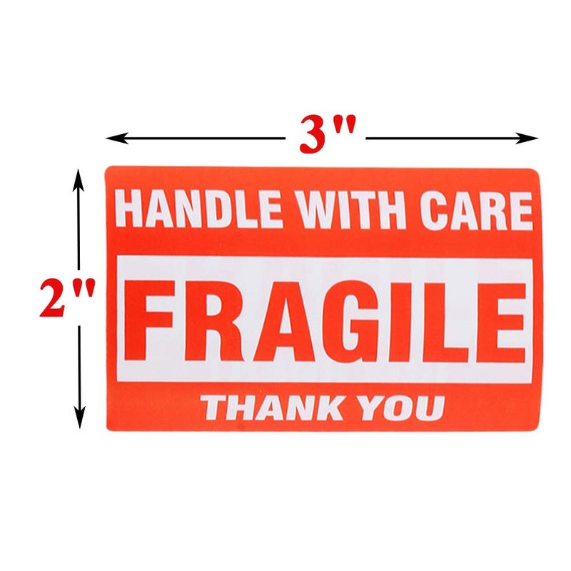 9527 Product 2'' x 3'' Fragile Stickers with Care Warning - Shipping Labels Stickers,500 Labels/Roll, 1 Roll - Image 2